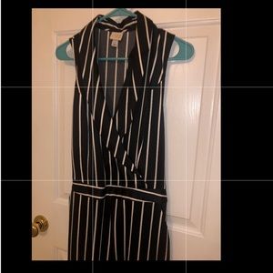 Striped wide leg jumpsuit